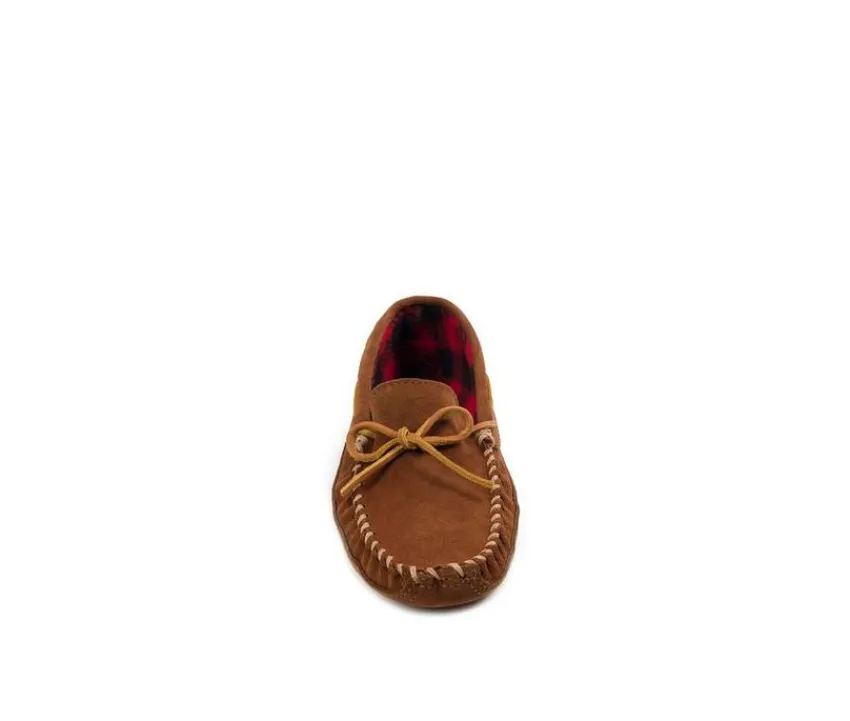 Minnetonka Men's|Slippers>Men's Double Bottom Fleece Moccasins