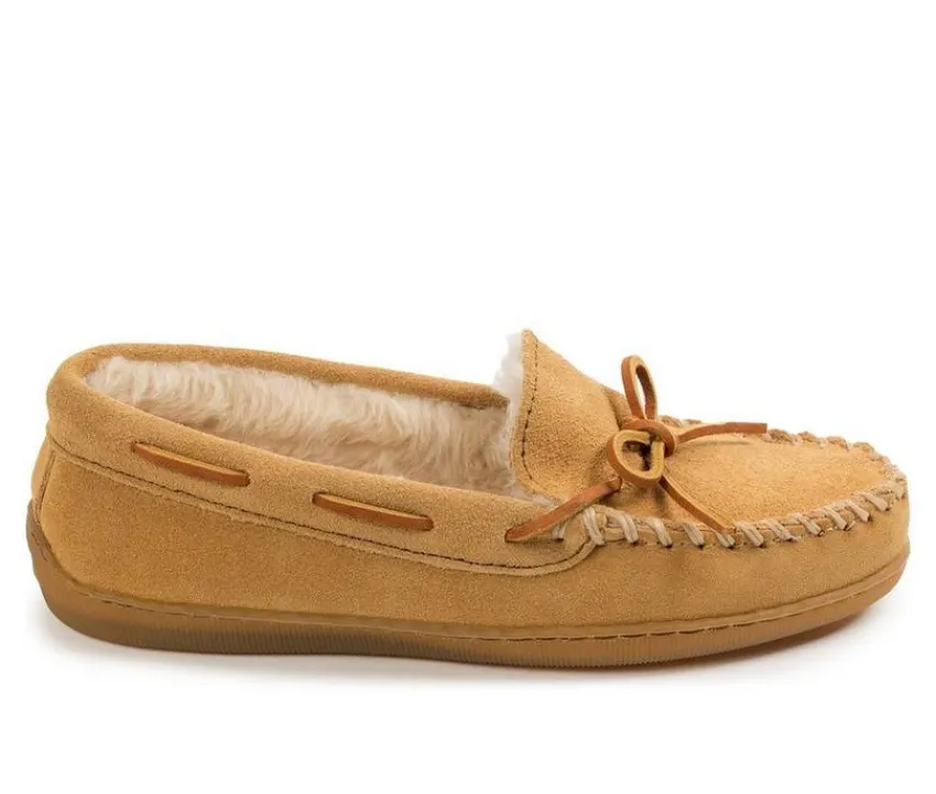 Minnetonka Slippers|Slippers>Women's Pile Lined Hardsole Moccasins
