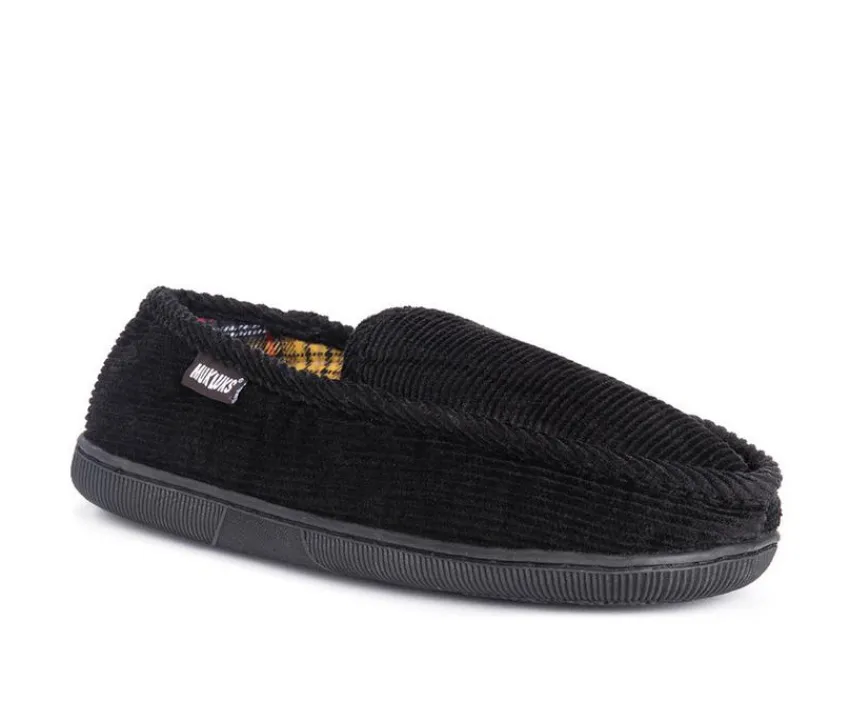 Cordurory Moccasin with Flannel Lining Slippers|MUK LUKS