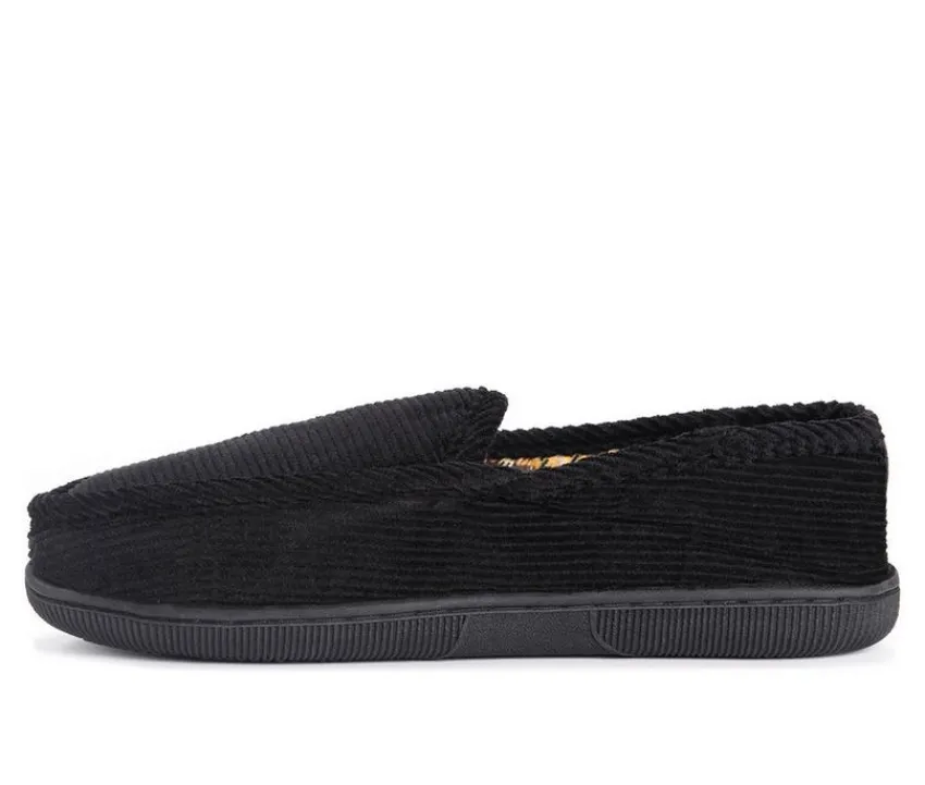 Cordurory Moccasin with Flannel Lining Slippers|MUK LUKS