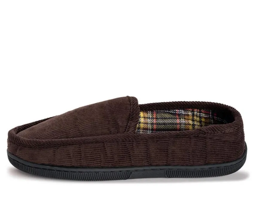 MUK LUKS Men's|Slippers>Cordurory Moccasin with Flannel Lining Slippers