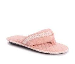 MUK LUKS Slippers|Slippers>Darlene Micro Chenille Thong Slippers