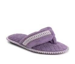 MUK LUKS Slippers|Slippers>Darlene Micro Chenille Thong Slippers