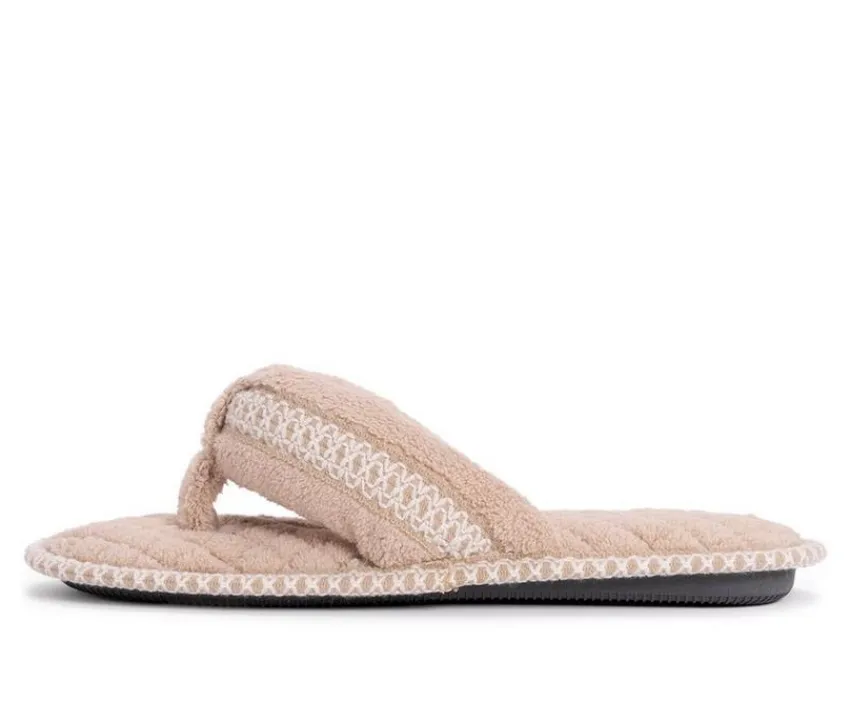 Darlene Micro Chenille Thong Slippers|MUK LUKS Clearance