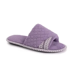Sally Micro Chenille Open Toe Scuff Slippers|MUK LUKS Clearance