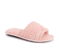 MUK LUKS Slippers|Slippers>Sally Micro Chenille Open Toe Scuff Slippers