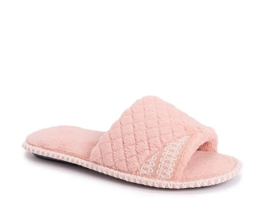 MUK LUKS Slippers|Slippers>Sally Micro Chenille Open Toe Scuff Slippers