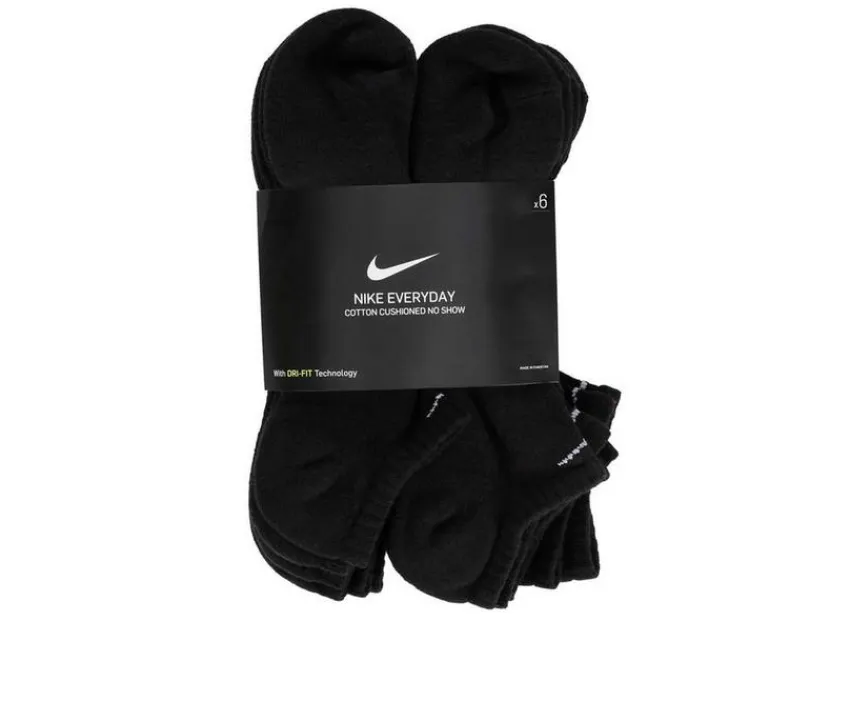 Nike Socks>Men's 6 Pair Cushioned No Show Socks