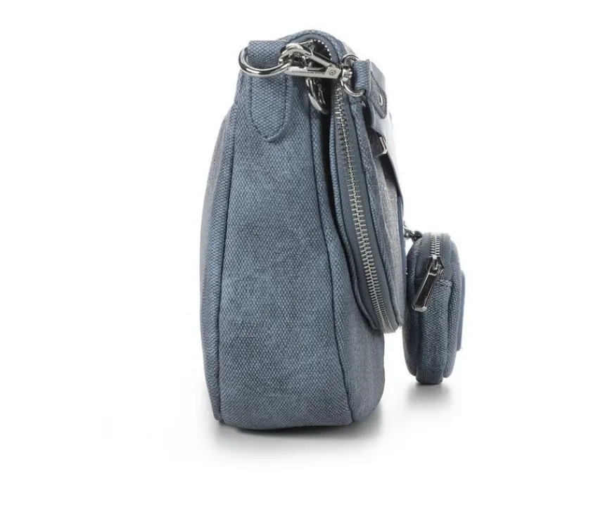 Denim Crescent Shoulder Handbag|Sam & Libby New