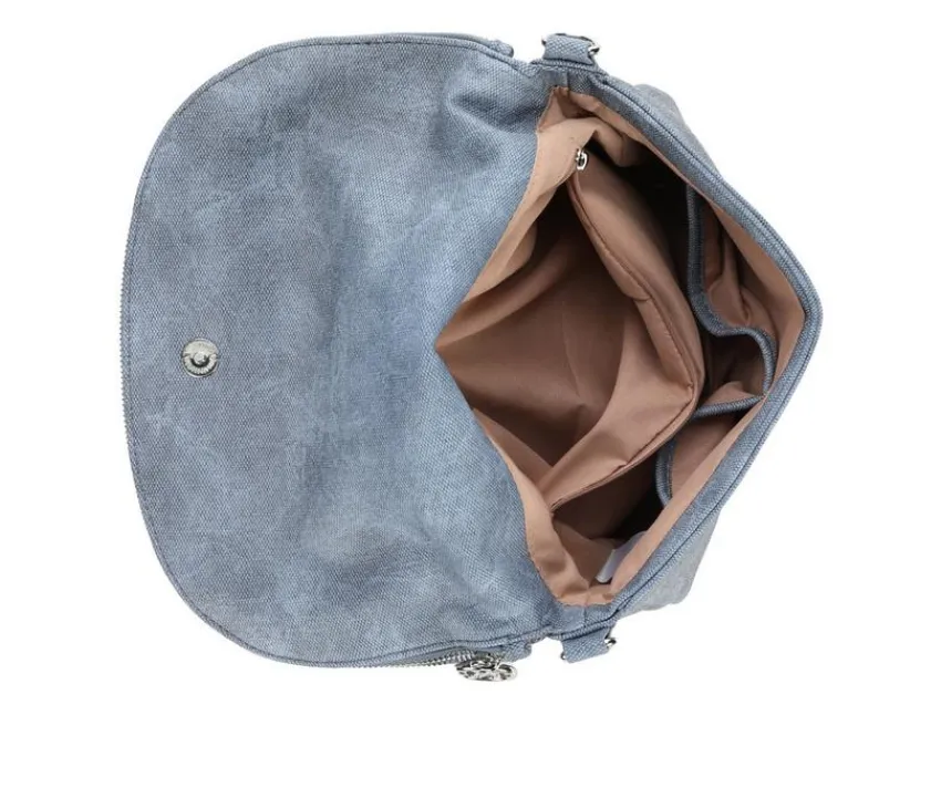 Denim Crescent Shoulder Handbag|Sam & Libby New