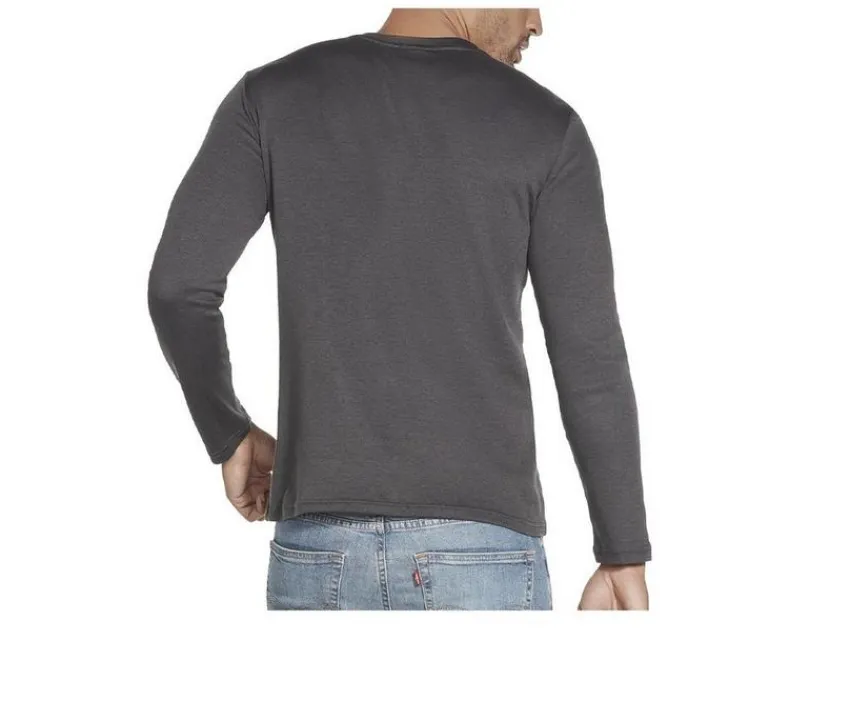 Men's Go Knit Pique Henley Long Sleeve Shirt|Skechers Go Apparel Sale