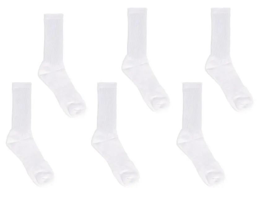 6 Pair Comfort Cushioned Crew Socks|Sof Sole Online