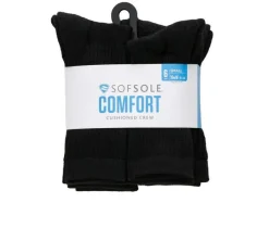 6 Pair Comfort Cushioned Crew Socks|Sof Sole Best