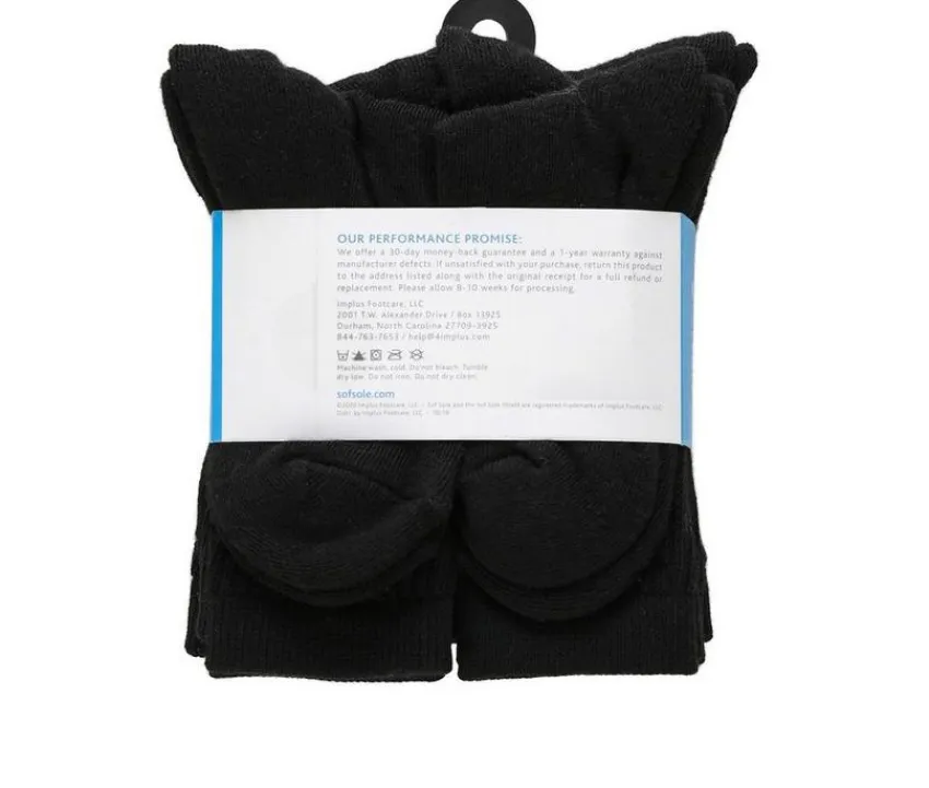 6 Pair Comfort Cushioned Crew Socks|Sof Sole Best