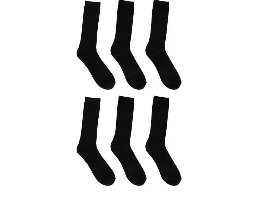 6 Pair Comfort Cushioned Crew Socks|Sof Sole Discount