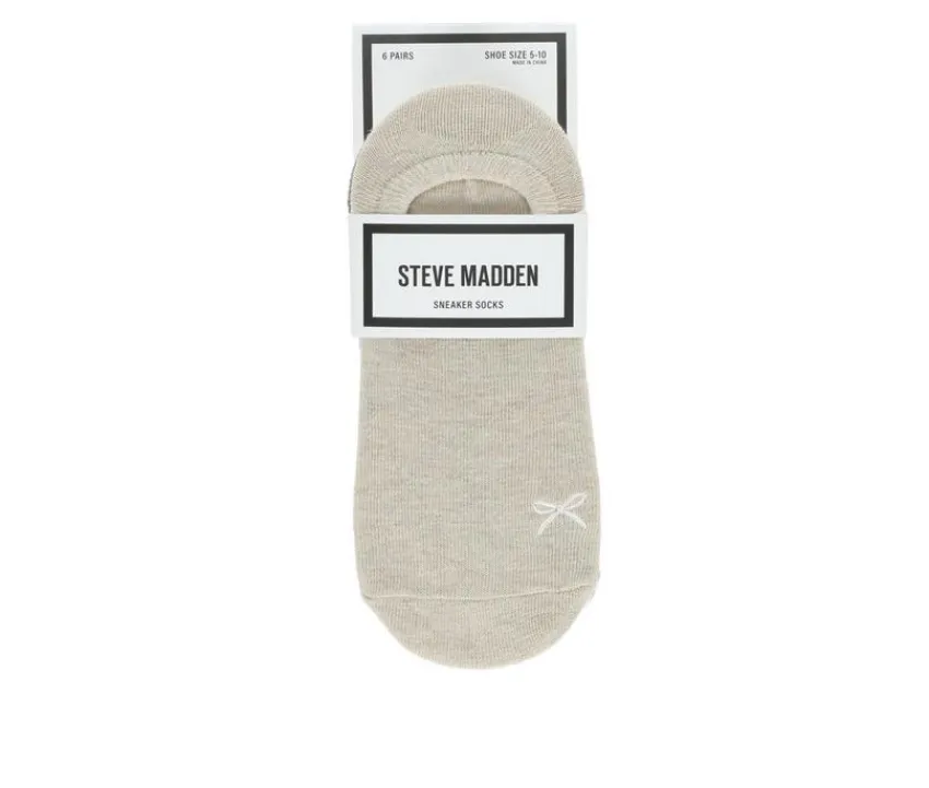 Steve Madden Socks>6 Pack Embroidered Bow Sneaker Socks