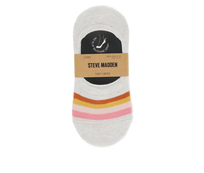 Steve Madden Socks>5 Pack Patterned Foot Liner Socks