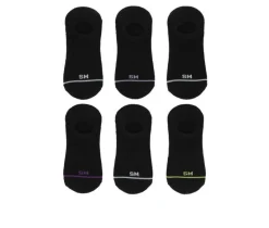6 Pack SM Logo Sneaker Liner HC Socks|Steve Madden Clearance