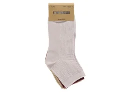 3 Pack Women's Cotton Knit Quarter Socks|Steve Madden Outlet