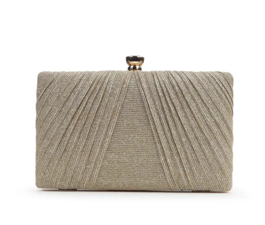 Pleated Glitter Clutch|Vanessa Clearance
