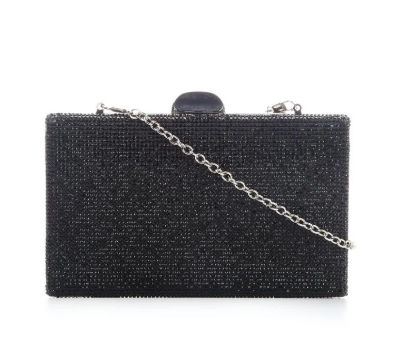 Silver Glitter Clutch With Strap|Vanessa Sale