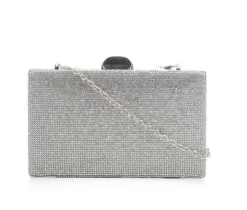 Vanessa Clutches & Evening Bags|Handbags>Silver Glitter Clutch With Strap