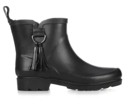 Capelli New York Boots & Booties>Women's Matte Solid Rain w/ Tassel Rain Boots