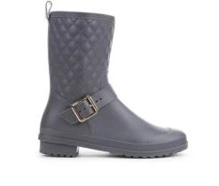 Women's Solid Quilted Rain Boots|Capelli New York Outlet