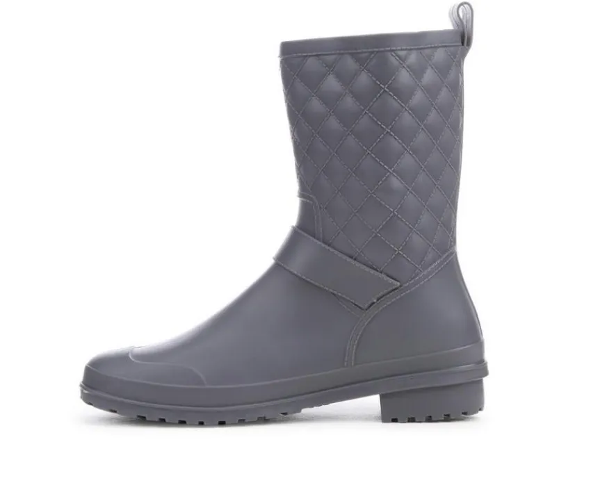 Women's Solid Quilted Rain Boots|Capelli New York Outlet