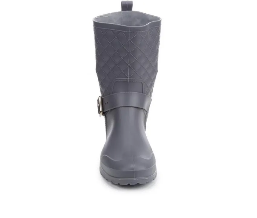 Women's Solid Quilted Rain Boots|Capelli New York Outlet