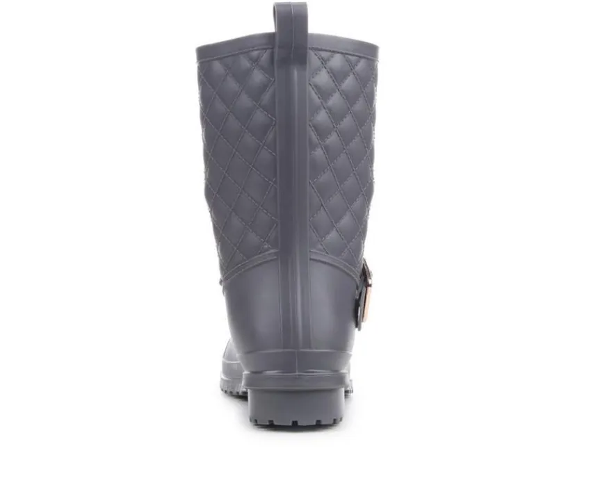 Women's Solid Quilted Rain Boots|Capelli New York Outlet