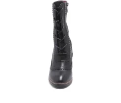 Women's Glimpse Mid Calf Lace Up Heeled Boots|Chelsea Crew Outlet