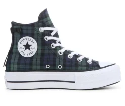 Converse Platform|Athletics & Sneakers>Women's Ctas Lift High Plaid Sneakers