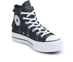 Converse Platform|Athletics & Sneakers>Women's Ctas Lift High Plaid Sneakers