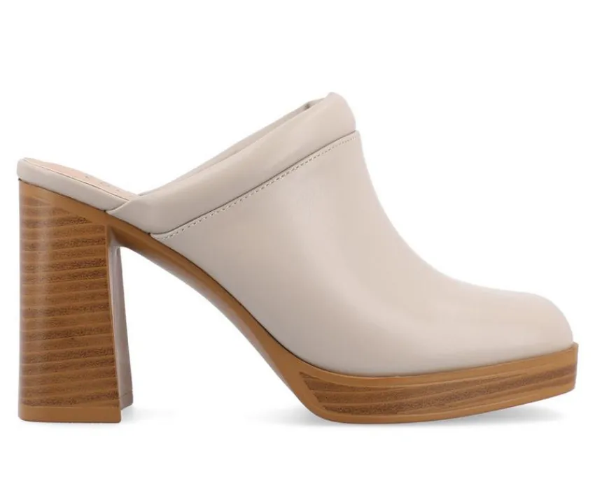 Women's Izara Block Heel Platform Clogs|Journee Collection Clearance