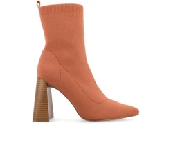 Journee Collection Dress>Women's Noralinn Heeled Stretch Knit Booties