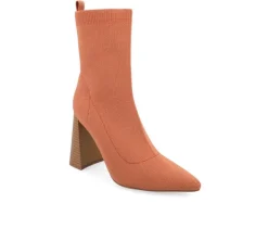 Journee Collection Dress>Women's Noralinn Heeled Stretch Knit Booties