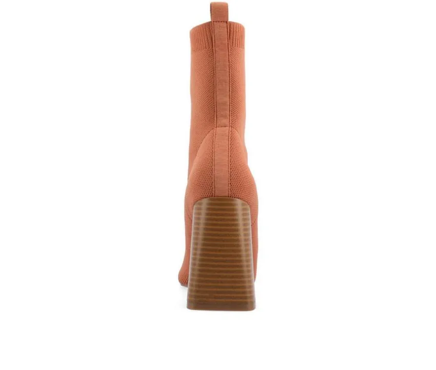 Journee Collection Dress>Women's Noralinn Heeled Stretch Knit Booties