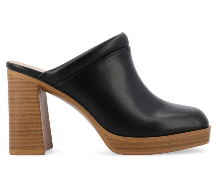 Women's Izara Block Heel Platform Clogs|Journee Collection Outlet
