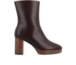 Journee Collection Dress>Women's Romer Block Heeled Platform Booties