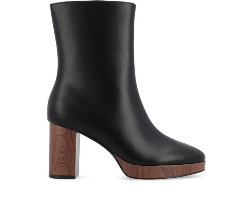 Women's Romer Block Heeled Platform Booties|Journee Collection New