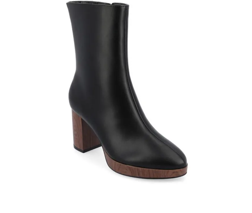 Women's Romer Block Heeled Platform Booties|Journee Collection New