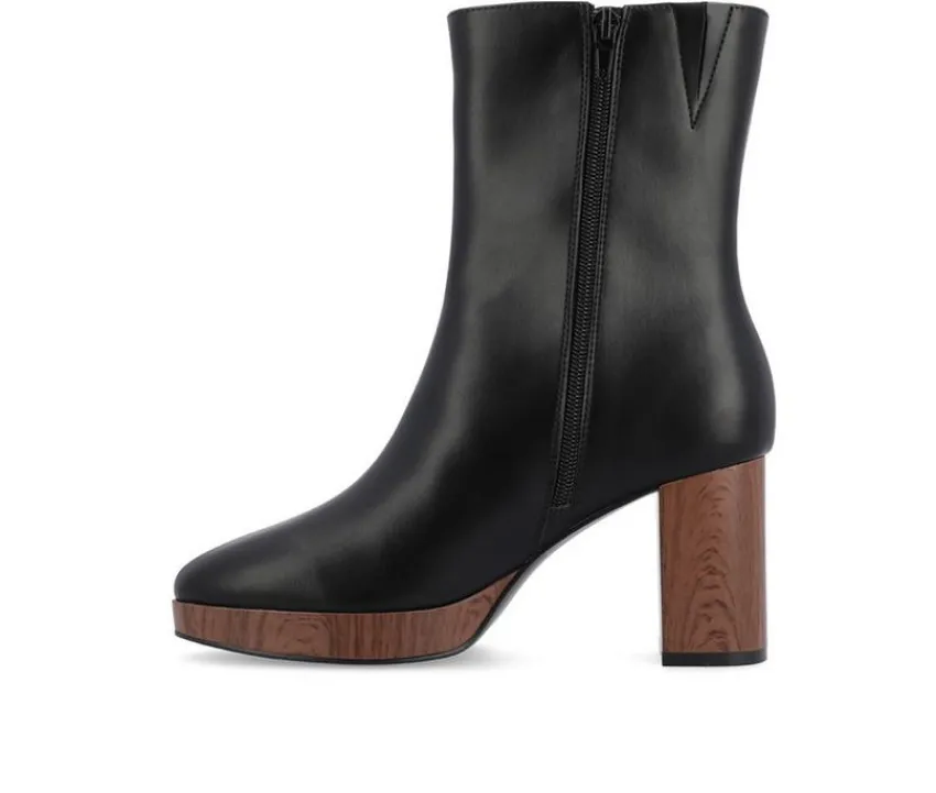 Women's Romer Block Heeled Platform Booties|Journee Collection New