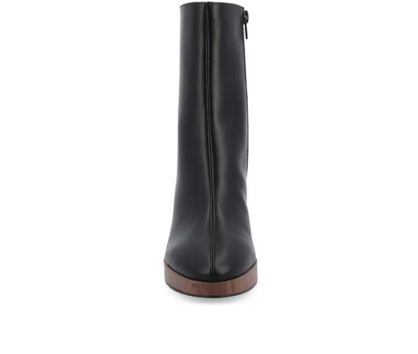 Women's Romer Block Heeled Platform Booties|Journee Collection New