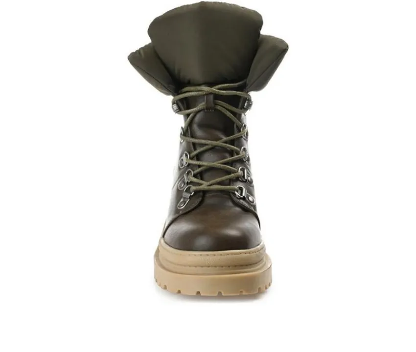 Women's Irrah Heeled Combat Booties|Journee Collection