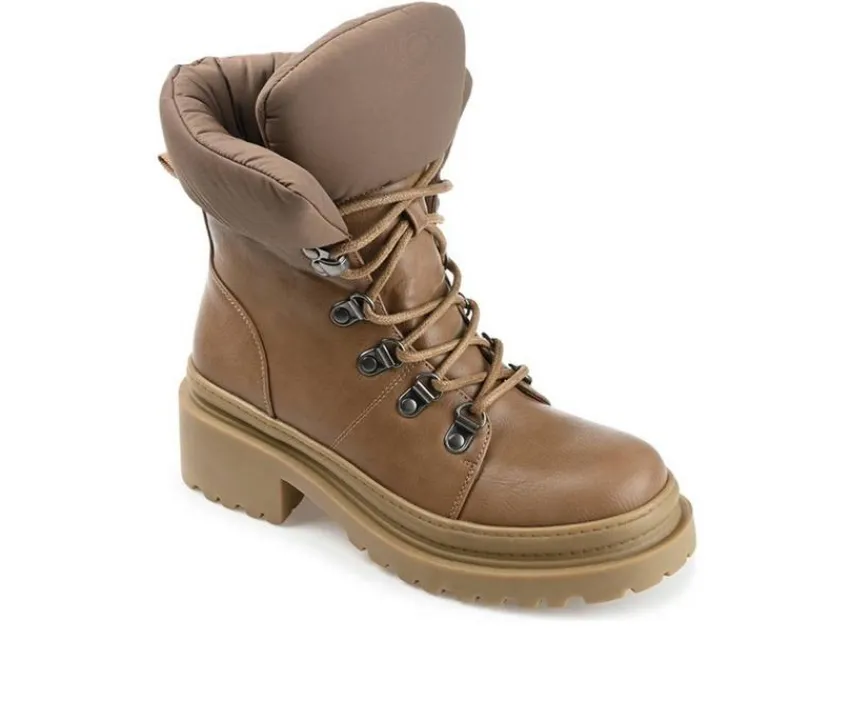 Journee Collection Lace Up|Dress>Women's Irrah Heeled Combat Booties