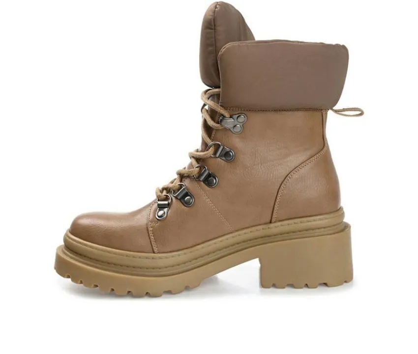 Journee Collection Lace Up|Dress>Women's Irrah Heeled Combat Booties