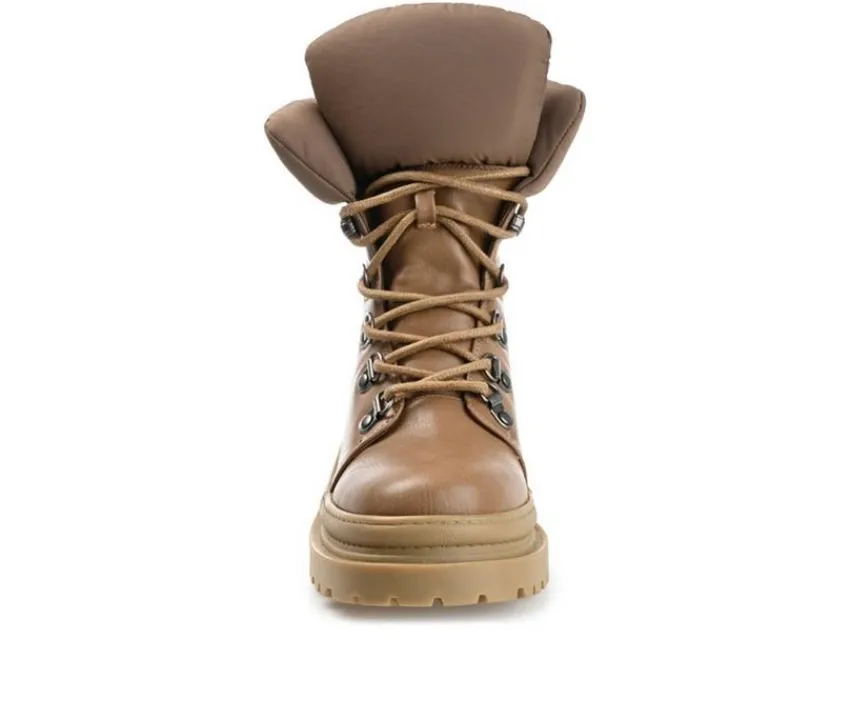 Journee Collection Lace Up|Dress>Women's Irrah Heeled Combat Booties