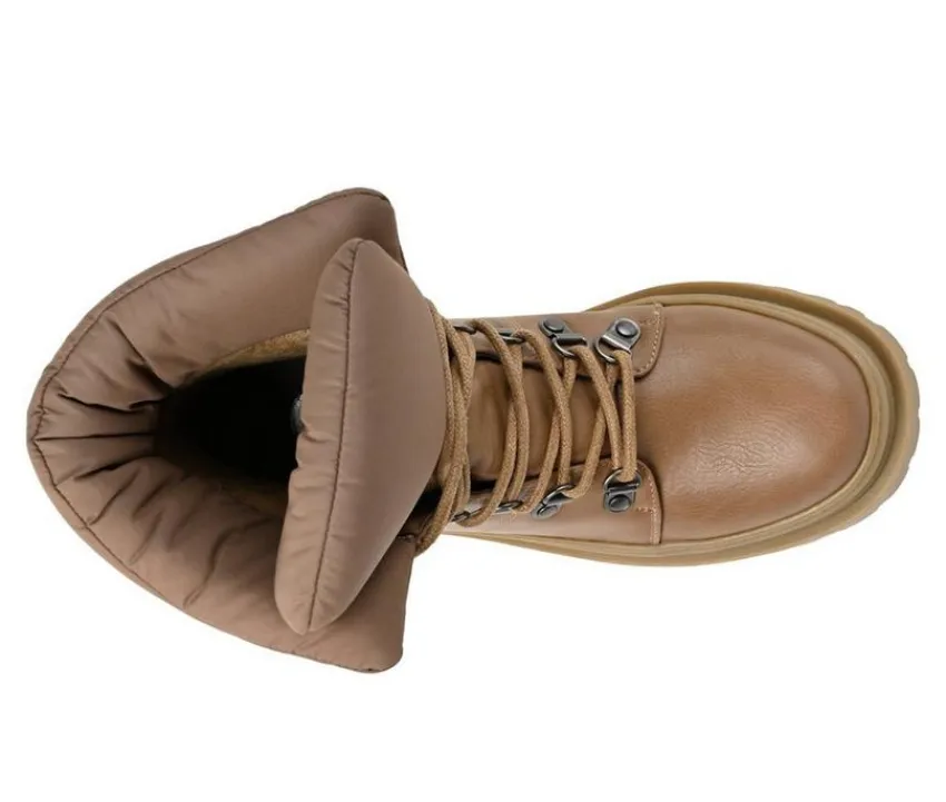 Journee Collection Lace Up|Dress>Women's Irrah Heeled Combat Booties