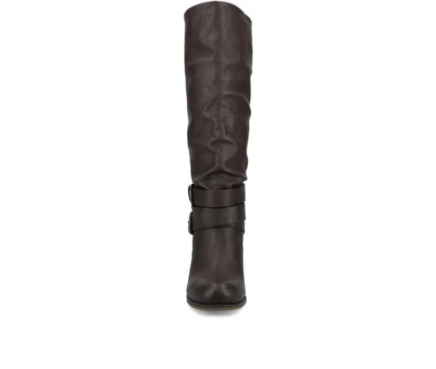 Journee Collection Moto|Tall>Women's Late Wide Calf Knee High Boots